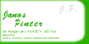 janos pinter business card